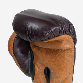 Guantes de boxeo Di Nardo con Velcro 12 Oz Borgoña-coñac-vintage-Combat Arena