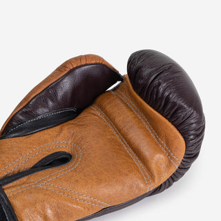 Guantes de boxeo Di Nardo con Velcro 12 Oz Borgoña-coñac-vintage-Combat Arena