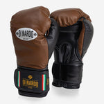 Guantes de boxeo Di Nardo con Velcro 12 Oz Marrón-negro 