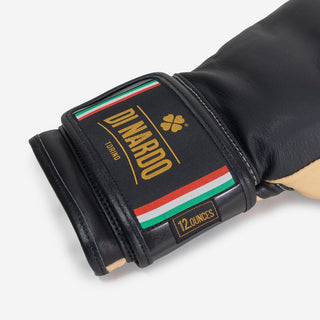 Guantes de boxeo Di Nardo con Velcro 12 Oz Negro-arena 