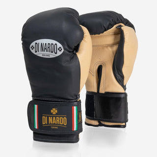 Guantes de boxeo Di Nardo con Velcro 12 Oz Negro-arena 