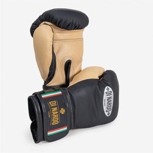 Guantes de boxeo Di Nardo con Velcro 12 Oz Negro-arena 