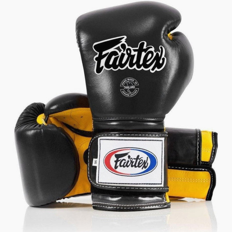 Guantes de boxeo Fairtex Mexican Estilo BGV9 Negro-amarillo 