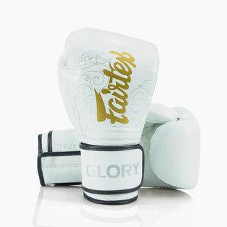 Guantes de boxeo Fairtex x Glory BGVG3 Blanco-Oro