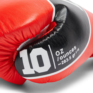 Guantes de boxeo Leone Shock Pro con cordones GN057L Rojo 