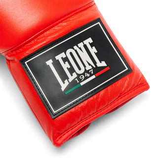 Guantes de boxeo Leone Shock Pro con cordones GN057L Rojo 