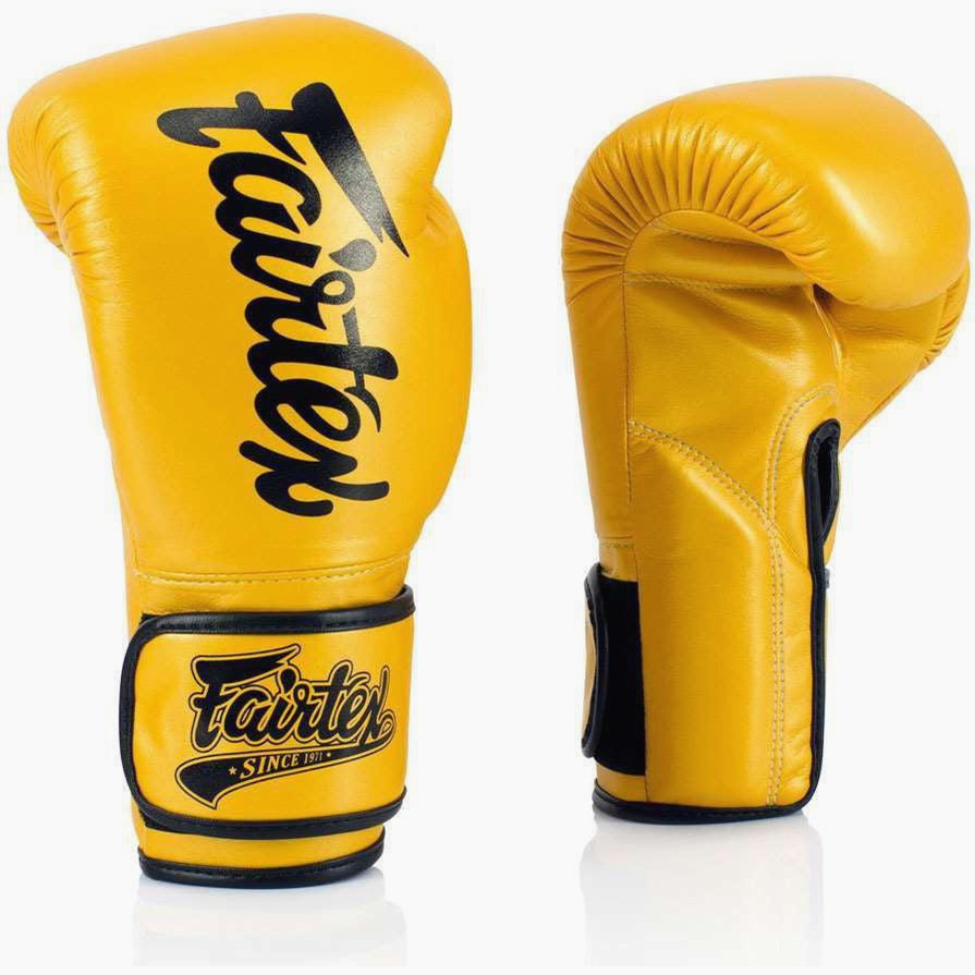 Fairtex BGV16 Muay Thai Guantoni da boxe in pelle (Cachi, 16 oz
