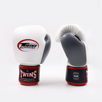 Guantes Muay Thai Twins Special BGVL4 Negro-blanco-gris-Combat Arena