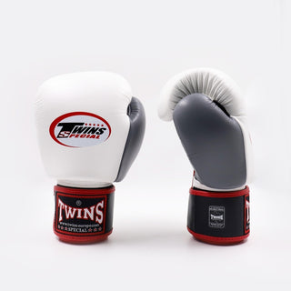 Guantes Muay Thai Twins Special BGVL4 Negro-blanco-gris-Combat Arena
