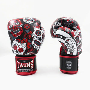 Guantes Muay Thai Twins Special FBGVL 3 Skull Rojo-Combat Arena