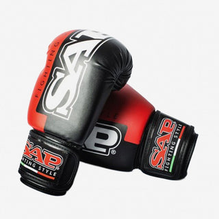 Guantes de boxeo Raptor SAP WAKO 10 Oz Negro-rojo-Combat Arena