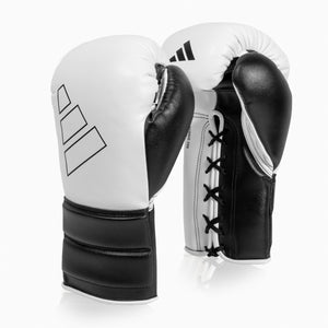 Guantes de boxeo Adidas Hybrid 500 Pro con Cordones Blanco-negro 