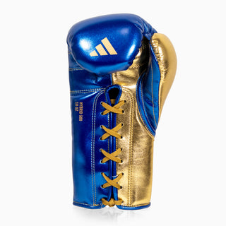 Guantes de boxeo Adidas Hybrid 500 Pro con Cordones Azul-oro 