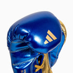Guantes de boxeo Adidas Hybrid 500 Pro con Cordones Azul-oro 