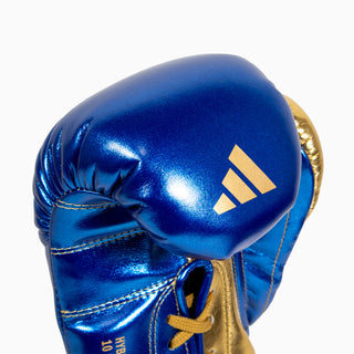 Guantes de boxeo Adidas Hybrid 500 Pro con Cordones Azul-oro 