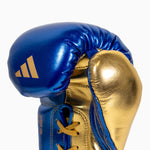 Guantes de boxeo Adidas Hybrid 500 Pro con Cordones Azul-oro 