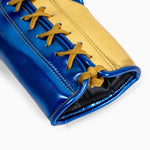 Guantes de boxeo Adidas Hybrid 500 Pro con Cordones Azul-oro 