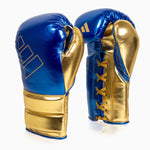 Guantes de boxeo Adidas Hybrid 500 Pro con Cordones Azul-oro 
