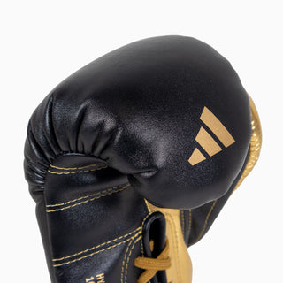 Guantes de boxeo Adidas Hybrid 500 Pro con Cordones Negro-oro 