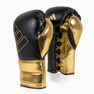 Guantes de boxeo Adidas Hybrid 500 Pro con Cordones Negro-oro 