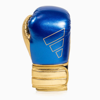 Guantes de boxeo Adidas Hybrid 500 Pro con Velcro Azul-oro 