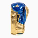 Guantes de boxeo Adidas Hybrid 500 Pro con Velcro Azul-oro 