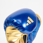 Guantes de boxeo Adidas Hybrid 500 Pro con Velcro Azul-oro 