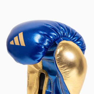 Guantes de boxeo Adidas Hybrid 500 Pro con Velcro Azul-oro 