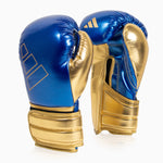 Guantes de boxeo Adidas Hybrid 500 Pro con Velcro Azul-oro 