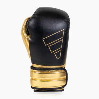 Guantes de boxeo Adidas Hybrid 500 Pro con Velcro Negro-oro 