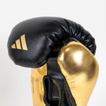 Guantes de boxeo Adidas Hybrid 500 Pro con Velcro Negro-oro 