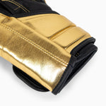 Guantes de boxeo Adidas Hybrid 500 Pro con Velcro Negro-oro 