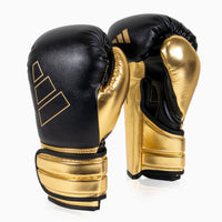 Guantes de boxeo Adidas Hybrid 500 Pro con Velcro Negro-oro 