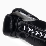 Guantes de boxeo Cleto Reyes Professional CB2 Negro-Plata con cordones 