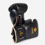 Guantes de boxeo Di Nardo Encubierto con Cordones Negro-oro 