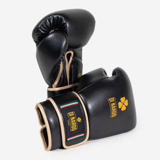 Guantes de boxeo Di Nardo Encubierto con Velcro Negro-oro 