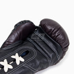 Guantes de boxeo Di Nardo con cordones Borgoña-Negro 14 oz 