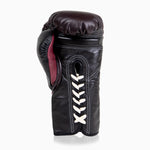 Guantes de boxeo Di Nardo con cordones Borgoña Negro 