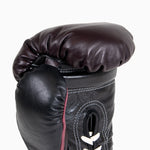 Guantes de boxeo Di Nardo con cordones Borgoña Negro 