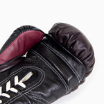 Guantes de boxeo Di Nardo con cordones Borgoña Negro 