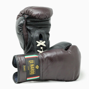 Guantes de boxeo Di Nardo con cordones burdeos-negro 14 oz