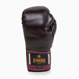 Guantes de boxeo Di Nardo con cordones Borgoña Negro 