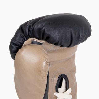 Guantes de boxeo Di Nardo con cordones Negro-Beige 12 oz 