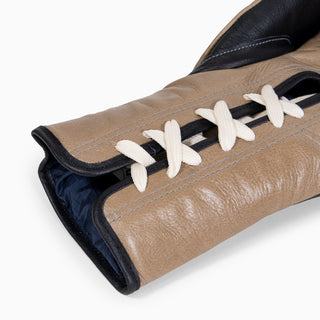 Guantes de boxeo Di Nardo con cordones Negro-Beige 12 oz 
