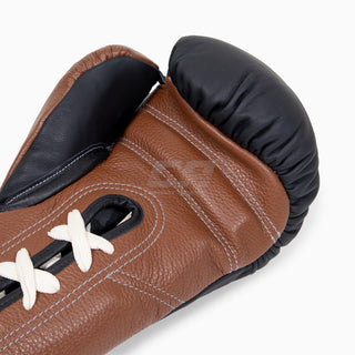 Guantes de boxeo Di Nardo con cordones Negro-Marrón 16 oz 