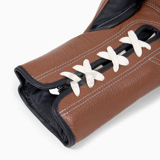 Guantes de boxeo Di Nardo con cordones Negro-Marrón 16 oz 