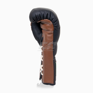 Guantes de boxeo Di Nardo con cordones Negro-Marrón 16 oz 