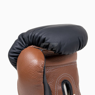 Guantes de boxeo Di Nardo con cordones Negro-Marrón 16 oz 