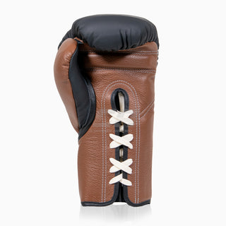 Guantes de boxeo Di Nardo con cordones Negro-Marrón 16 oz 