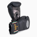 Guantes de boxeo Di Nardo con Velcro 12 Oz Negro-plata oscura 